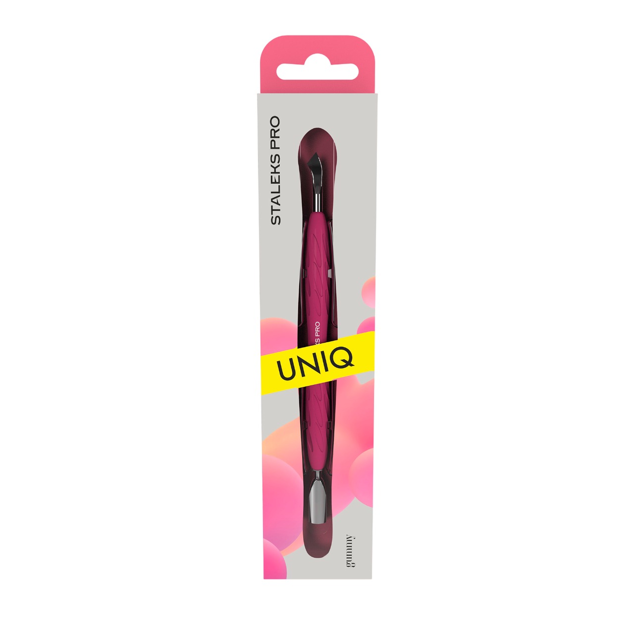 12912 empujador uniq 10 type 4.2 staleks 2 1 Empujador de manicura con mango de silicona Gummy UNIQ 10 TIPO 4.2 Staleks - Imagen 3