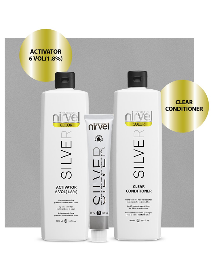 nirvel color silver acondicionador para cabello con canas 1000ml 3 19660 Silver Acondicionador Clear Nirvel - Imagen 3
