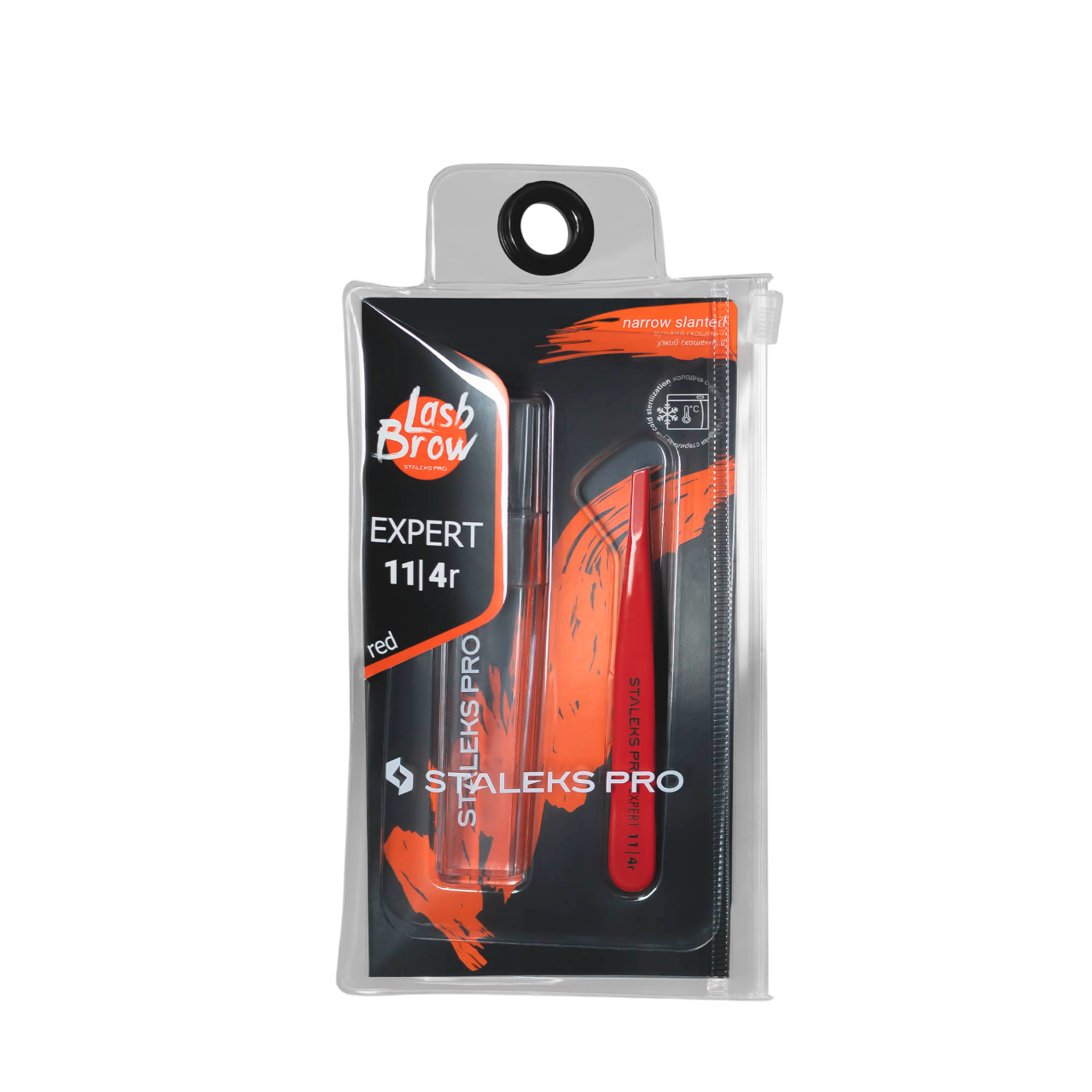 te 11 4r 4 1 Photoroom 1 Pinzas para cejas rojas bisel estrecho EXPERT 11 TYPE 4R Staleks - Imagen 3