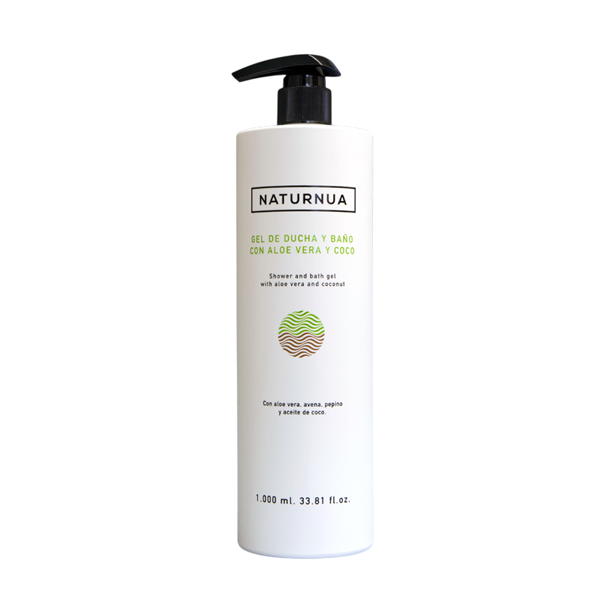 009931 gel aloe vera naturnua 1000ml Gel de Ducha y Baño Aloe Vera y Coco Naturnua - Imagen 2