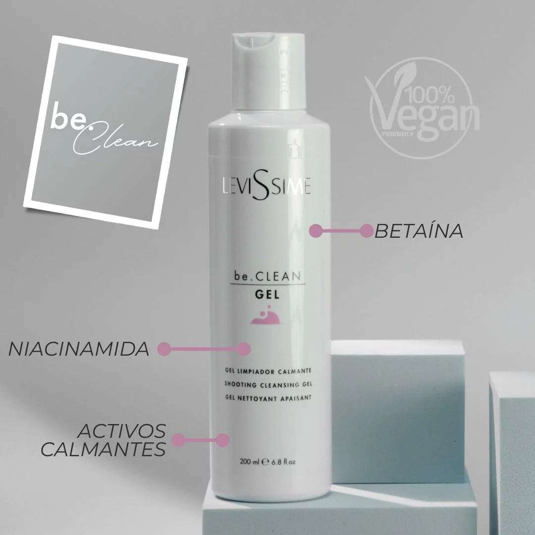 13089 limpiador calmante be clean levissime 2 1 Gel Limpiador Calmante be.CLEAN Gel 200ml Levissime - Imagen 2