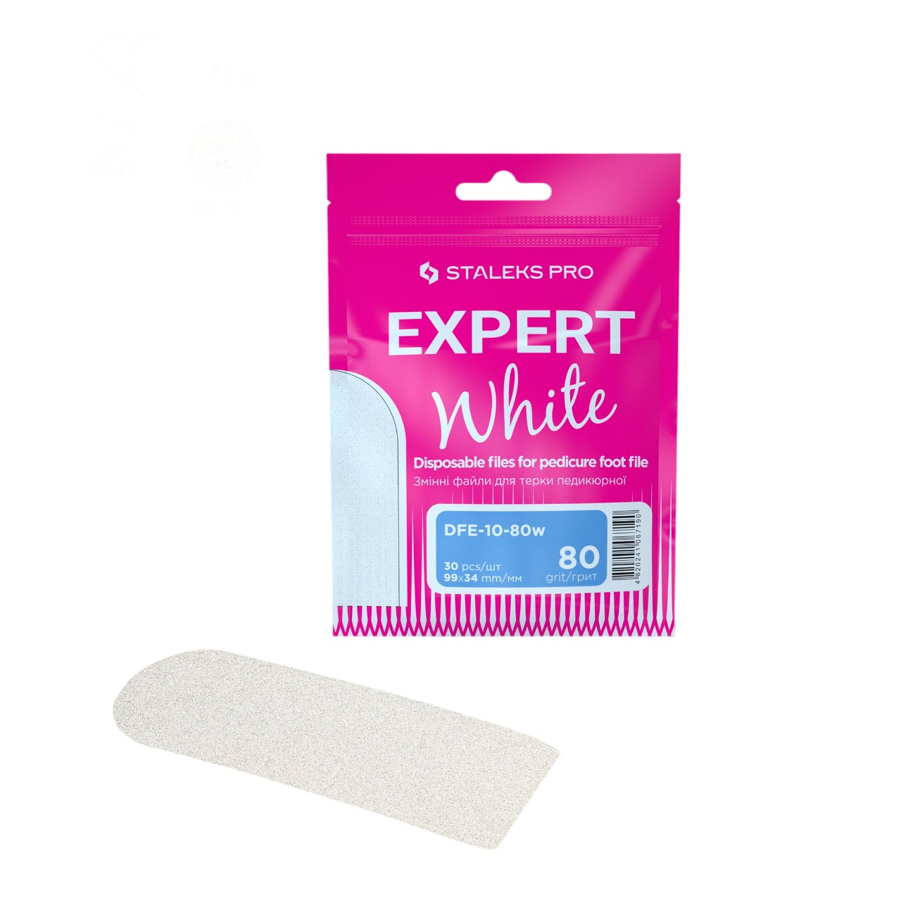 13143 limas expert 10 80 staleks 1 Limas Blancas Desechables Pedicura 80 EXPERT 10 (30uds) Staleks