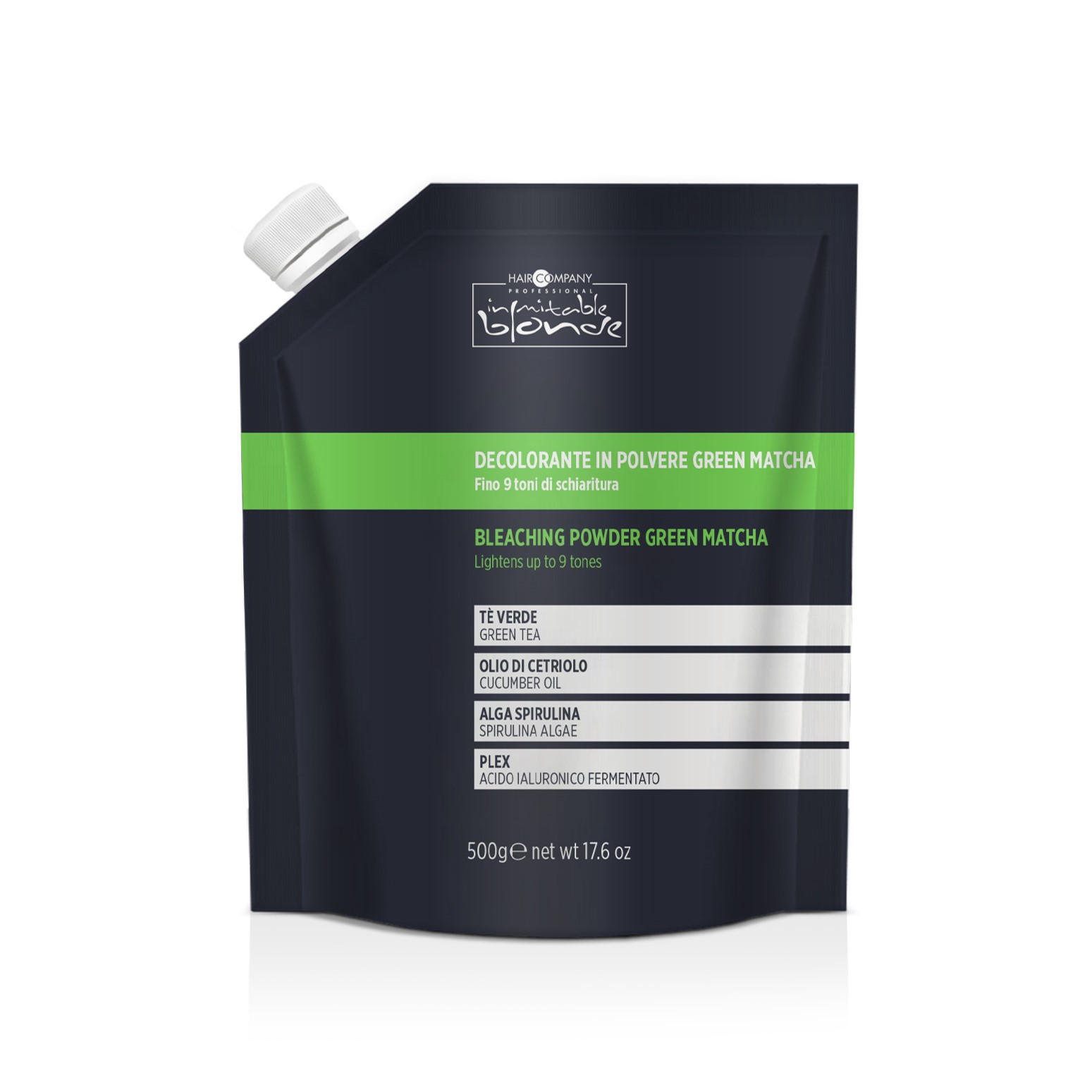 13297 green match hair company 1 Decoloración 9 Tonos Green Matcha 500gr Hair Company