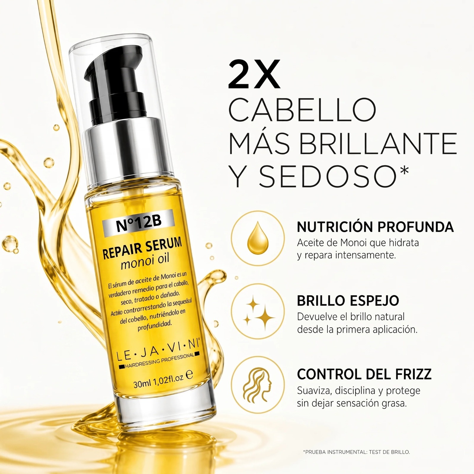13550 serum 12b lejavini 3 1 Serum Reparador con Aceite de Monoï 12B 30ml Lejavini - Imagen 3