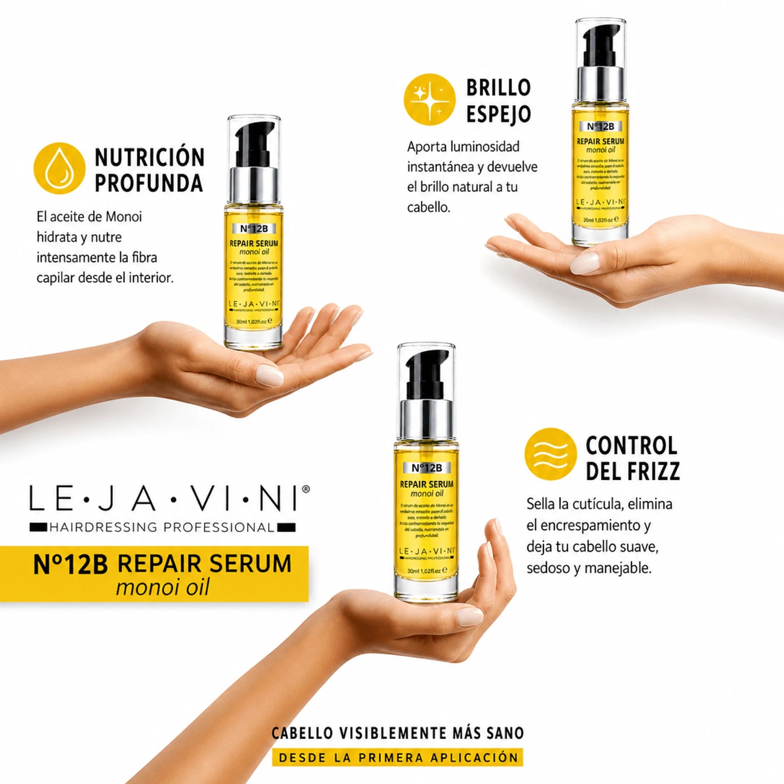 13550 serum 12b lejavini 4 1 Serum Reparador con Aceite de Monoï 12B 30ml Lejavini - Imagen 4