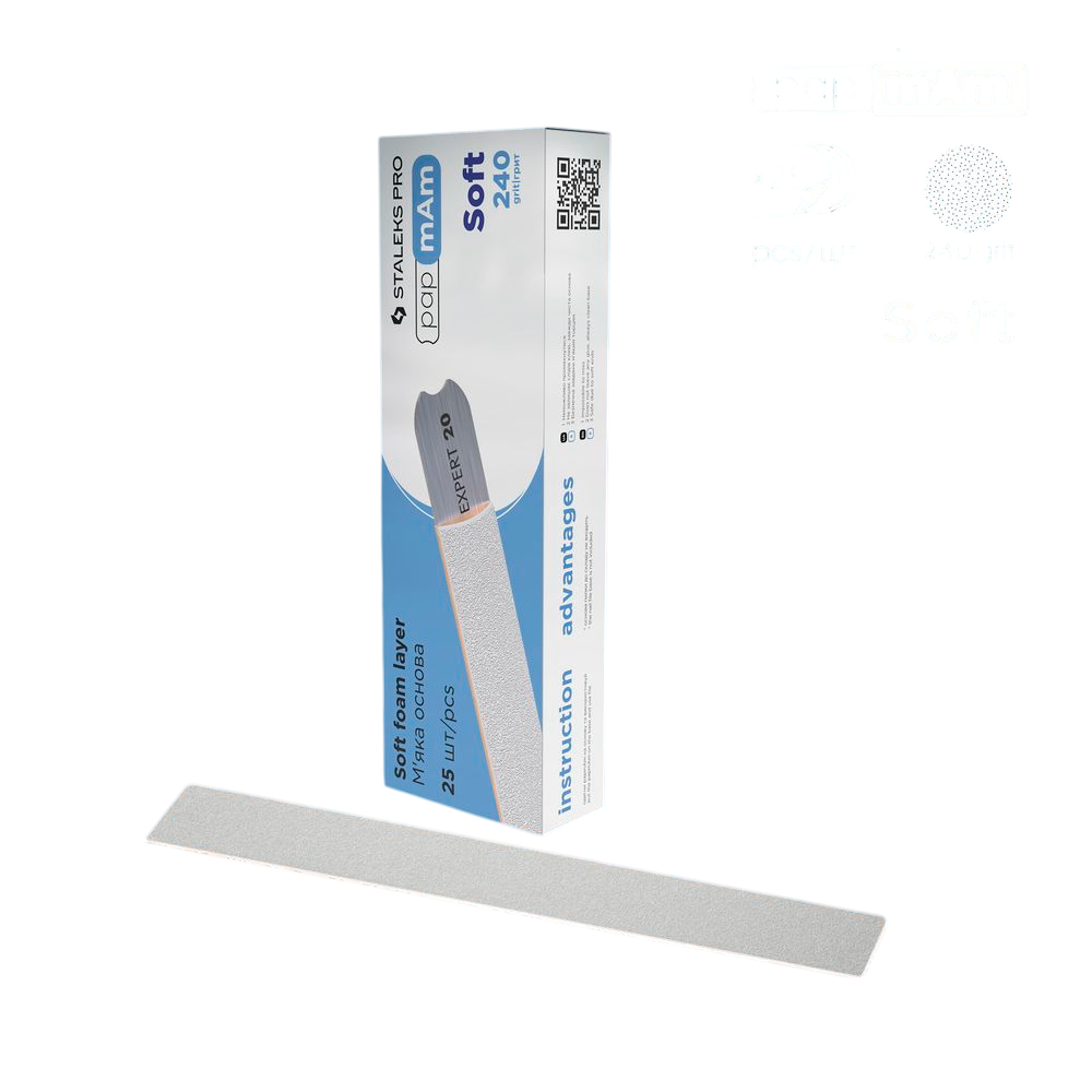 forros lima 240 1 Fundas desechables para limas rectas Blanco 240 EXPERT 20 (25uds) Staleks