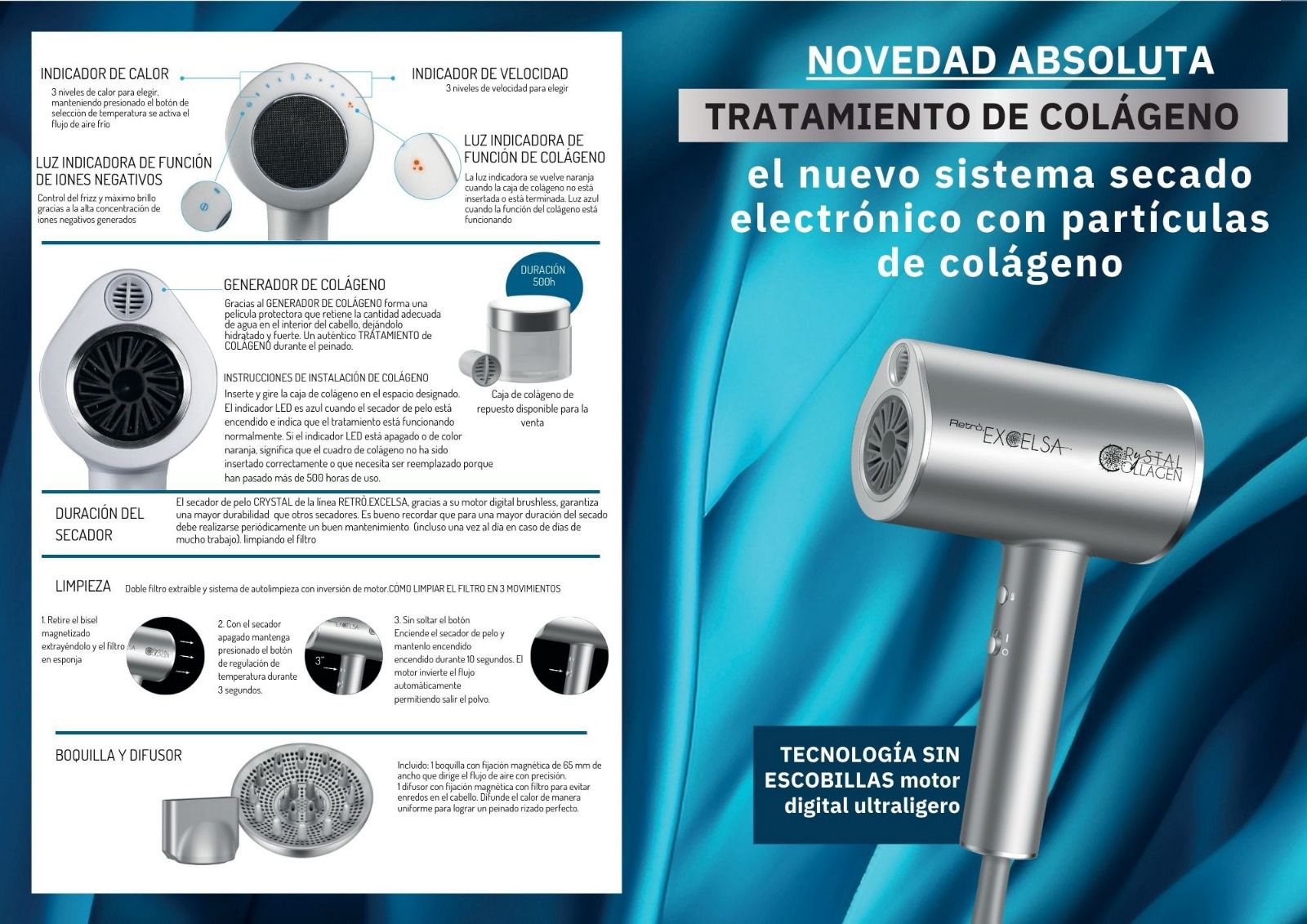 secador colageno crystal Secador de Colágeno Excelsa Crystal Collagen - Imagen 7