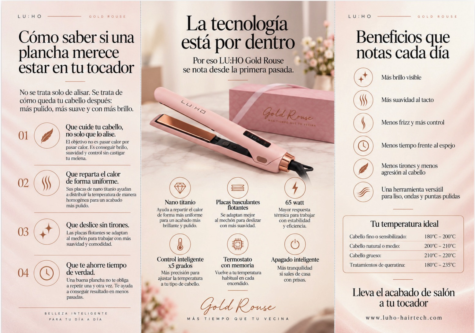 13694 plancha gold rouse luho 2 Plancha Gold Rouse LU:HO - Imagen 3